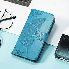 Custodia Portafoglio In Pelle Farfalla Cover con Supporto S01D per Samsung Galaxy M13 5G Blu