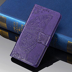 Custodia Portafoglio In Pelle Farfalla Cover con Supporto S01D per Samsung Galaxy S21 Ultra 5G Viola