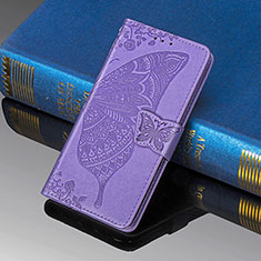 Custodia Portafoglio In Pelle Farfalla Cover con Supporto S01D per Samsung Galaxy S23 Ultra 5G Lavanda