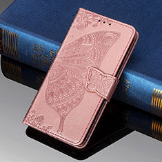 Custodia Portafoglio In Pelle Farfalla Cover con Supporto S01D per Samsung Galaxy S24 Ultra 5G Rosa