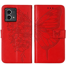 Custodia Portafoglio In Pelle Farfalla Cover con Supporto Y01B per Motorola Moto G Stylus (2023) 4G Rosso