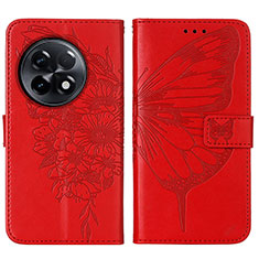 Custodia Portafoglio In Pelle Farfalla Cover con Supporto Y01B per OnePlus Ace 2 5G Rosso
