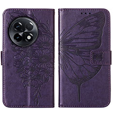 Custodia Portafoglio In Pelle Farfalla Cover con Supporto Y01B per OnePlus Ace 2 5G Viola