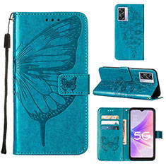Custodia Portafoglio In Pelle Farfalla Cover con Supporto Y01B per OnePlus Nord N300 5G Blu