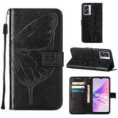 Custodia Portafoglio In Pelle Farfalla Cover con Supporto Y01B per OnePlus Nord N300 5G Nero