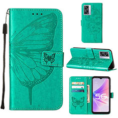 Custodia Portafoglio In Pelle Farfalla Cover con Supporto Y01B per OnePlus Nord N300 5G Verde