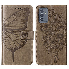 Custodia Portafoglio In Pelle Farfalla Cover con Supporto Y01B per Samsung Galaxy A05s Grigio