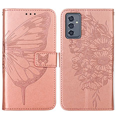 Custodia Portafoglio In Pelle Farfalla Cover con Supporto Y01B per Samsung Galaxy A05s Oro Rosa