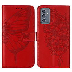Custodia Portafoglio In Pelle Farfalla Cover con Supporto Y01B per Samsung Galaxy A05s Rosso