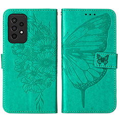 Custodia Portafoglio In Pelle Farfalla Cover con Supporto Y01B per Samsung Galaxy A33 5G Verde