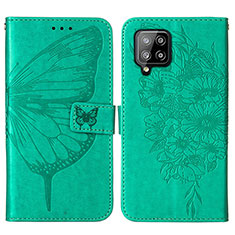 Custodia Portafoglio In Pelle Farfalla Cover con Supporto Y01B per Samsung Galaxy A42 5G Verde