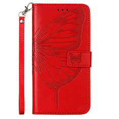 Custodia Portafoglio In Pelle Farfalla Cover con Supporto Y01B per Samsung Galaxy M33 5G Rosso
