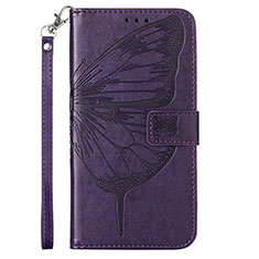 Custodia Portafoglio In Pelle Farfalla Cover con Supporto Y01B per Samsung Galaxy M33 5G Viola