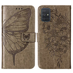 Custodia Portafoglio In Pelle Farfalla Cover con Supporto Y01B per Samsung Galaxy M40S Grigio