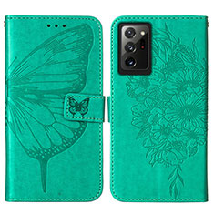 Custodia Portafoglio In Pelle Farfalla Cover con Supporto Y01B per Samsung Galaxy Note 20 Ultra 5G Verde
