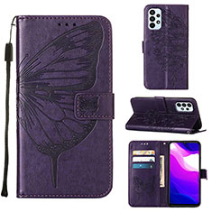 Custodia Portafoglio In Pelle Farfalla Cover con Supporto Y02B per Samsung Galaxy A23 5G Viola