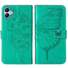 Custodia Portafoglio In Pelle Farfalla Cover con Supporto YB1 per Samsung Galaxy A04E Verde