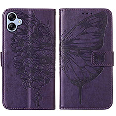 Custodia Portafoglio In Pelle Farfalla Cover con Supporto YB1 per Samsung Galaxy M04 Viola