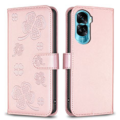 Custodia Portafoglio In Pelle Fiori Cover con Supporto BF1 per Huawei Honor 90 Lite 5G Oro Rosa