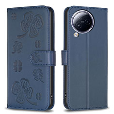 Custodia Portafoglio In Pelle Fiori Cover con Supporto BF1 per Xiaomi Civi 3 5G Blu