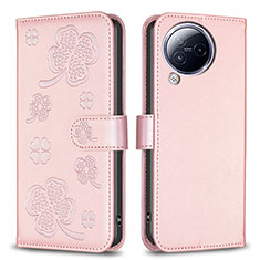 Custodia Portafoglio In Pelle Fiori Cover con Supporto BF1 per Xiaomi Civi 3 5G Oro Rosa