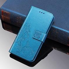 Custodia Portafoglio In Pelle Fiori Cover con Supporto L01 per Xiaomi Mi 11 Lite 4G Blu