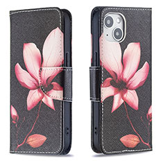 Custodia Portafoglio In Pelle Fiori Cover con Supporto L07 per Apple iPhone 14 Plus Marrone