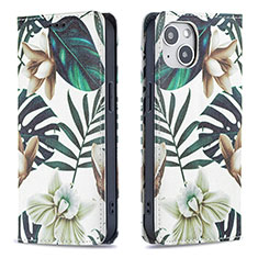 Custodia Portafoglio In Pelle Fiori Cover con Supporto per Apple iPhone 13 Multicolore