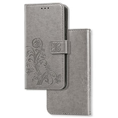 Custodia Portafoglio In Pelle Fiori Cover con Supporto per Google Pixel 4 XL Grigio