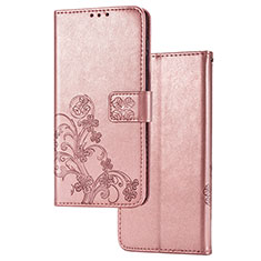 Custodia Portafoglio In Pelle Fiori Cover con Supporto per Google Pixel 4a 5G Oro Rosa