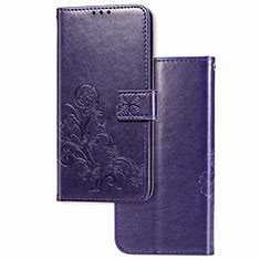 Custodia Portafoglio In Pelle Fiori Cover con Supporto per Huawei Mate 40 Pro Viola