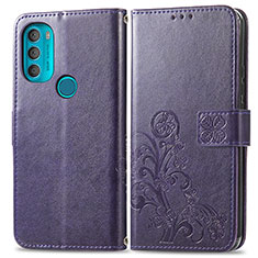 Custodia Portafoglio In Pelle Fiori Cover con Supporto per Motorola Moto G71 5G Rosa