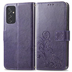 Custodia Portafoglio In Pelle Fiori Cover con Supporto per Samsung Galaxy A05s Viola