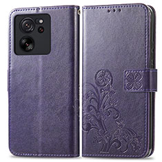 Custodia Portafoglio In Pelle Fiori Cover con Supporto per Xiaomi Mi 13T 5G Viola