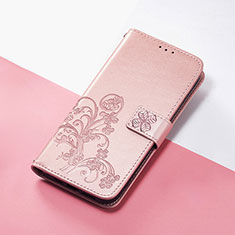Custodia Portafoglio In Pelle Fiori Cover con Supporto S03D per Huawei Honor 60 5G Oro Rosa
