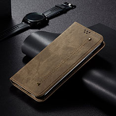 Custodia Portafoglio In stoffa con Supporto B01S per Huawei P50 Pro Khaki