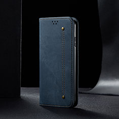Custodia Portafoglio In stoffa con Supporto B01S per Samsung Galaxy F12 Blu