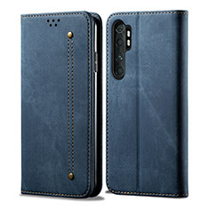 Custodia Portafoglio In stoffa con Supporto B01S per Xiaomi Mi Note 10 Lite Blu