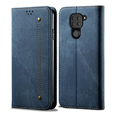 Custodia Portafoglio In stoffa con Supporto B01S per Xiaomi Redmi Note 9 Blu