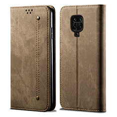 Custodia Portafoglio In stoffa con Supporto B01S per Xiaomi Redmi Note 9 Pro Khaki