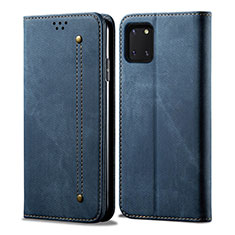 Custodia Portafoglio In stoffa con Supporto B02S per Samsung Galaxy Note 10 Lite Blu