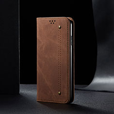 Custodia Portafoglio In stoffa con Supporto B02S per Xiaomi Redmi 9C NFC Marrone