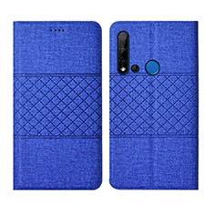 Custodia Portafoglio In stoffa con Supporto H01 per Huawei Nova 5i Blu