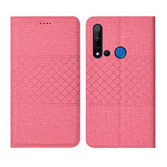 Custodia Portafoglio In stoffa con Supporto H01 per Huawei Nova 5i Rosa