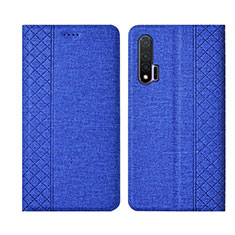 Custodia Portafoglio In stoffa con Supporto H01 per Huawei Nova 6 5G Blu
