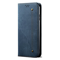 Custodia Portafoglio In stoffa con Supporto H01 per Huawei Nova 7 SE 5G Blu