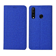 Custodia Portafoglio In stoffa con Supporto H01 per Huawei P30 Lite XL Blu