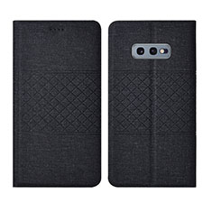 Custodia Portafoglio In stoffa con Supporto H01 per Samsung Galaxy S10e Nero