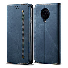 Custodia Portafoglio In stoffa con Supporto H01 per Xiaomi Poco F2 Pro Blu
