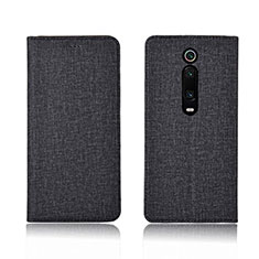 Custodia Portafoglio In stoffa con Supporto H01 per Xiaomi Redmi K20 Nero